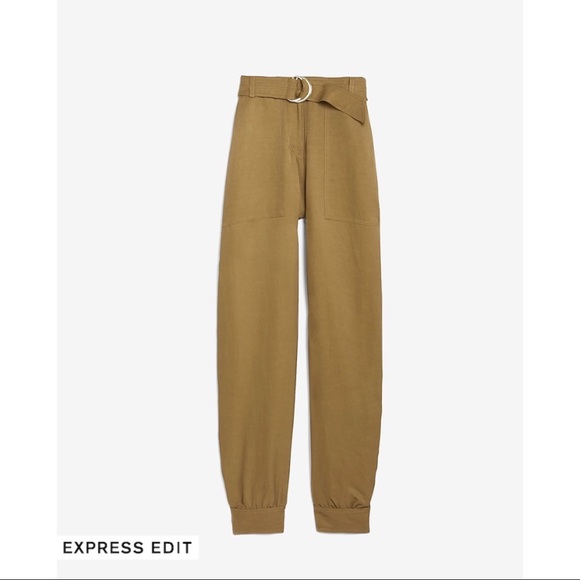 Express Pants - EXPRESS High Waisted Belted Utility Ankle Pant